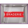 Sticker Ruban Happy Braderie vitrophanie destockage soldes promotions idee deco enseigne devanture vitrine