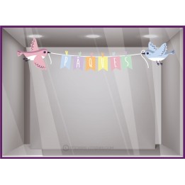 Deco vitrine Sticker Guirlande Pâques Oiseaux vitrophanie boulangerie