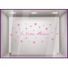 Sticker Je t'aime Maman Petits Coeurs fete des meres mamans calicot lettrage adhesif fleuriste mode parfumerie