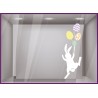 Sticker déco vitrine adhésif vitrophanie autocollant Lapin de Pâques qui s’envole
