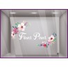 Sticker Flower Power autocollant vitrine 