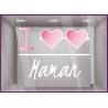 Autocollant pour vitrine Sticker I Love Maman Lunettes