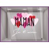Vitrophanie pour vitrine Sticker I Love Maman