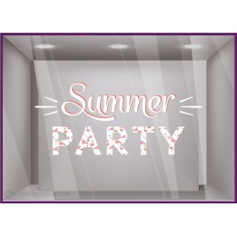 Vitrophanie Sticker Summer Party pour devantures