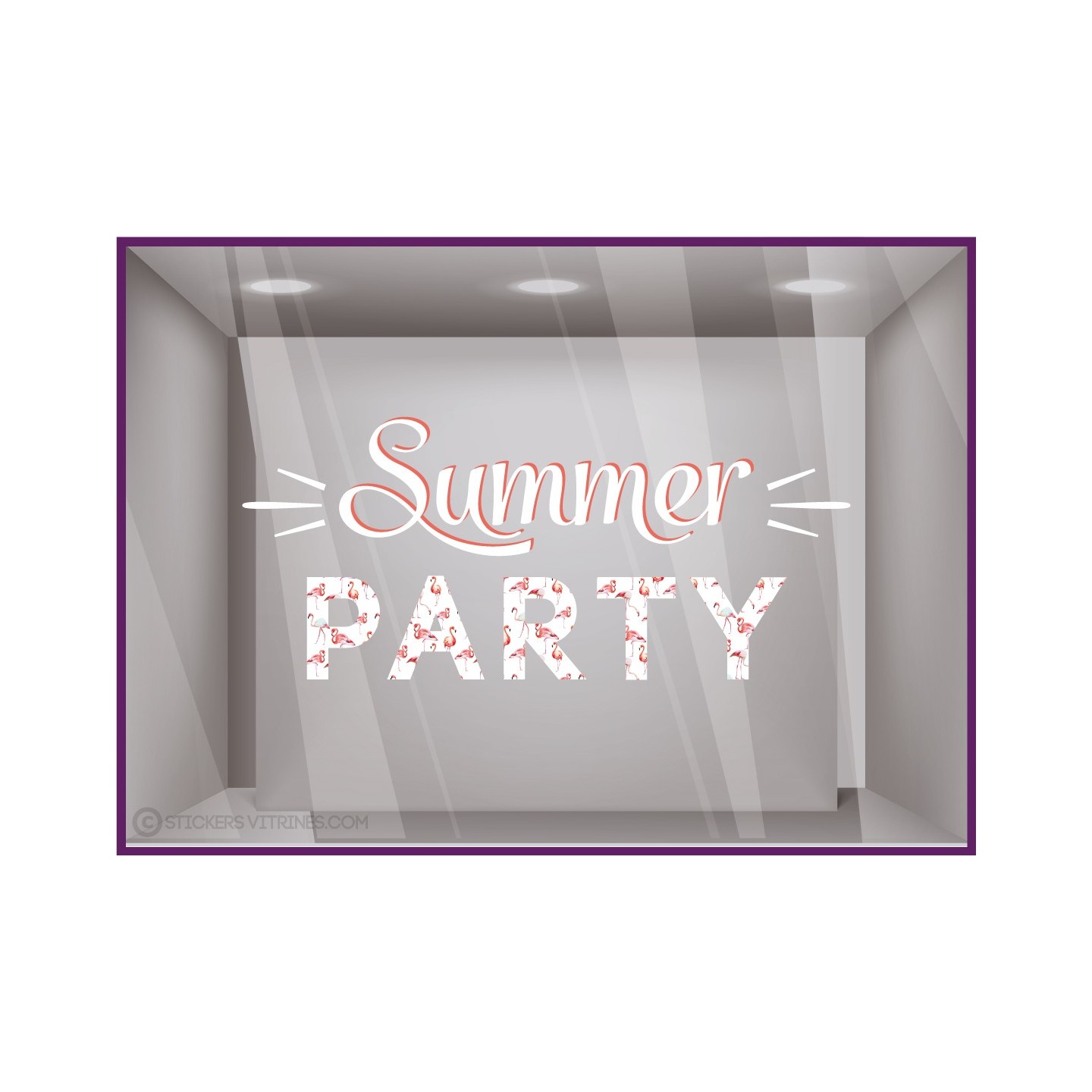 Vitrophanie Sticker Summer Party pour devantures