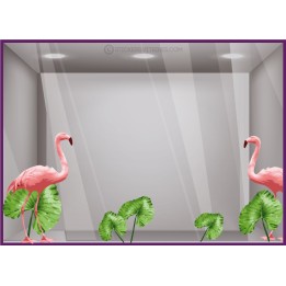 Kit de Stickers Flamants Rose pour vitres de magasin décoration vitrine