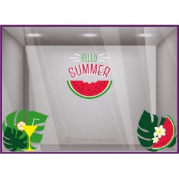 Kit d'autocollants Hello Summer Pastèque pour les vitres de boutique