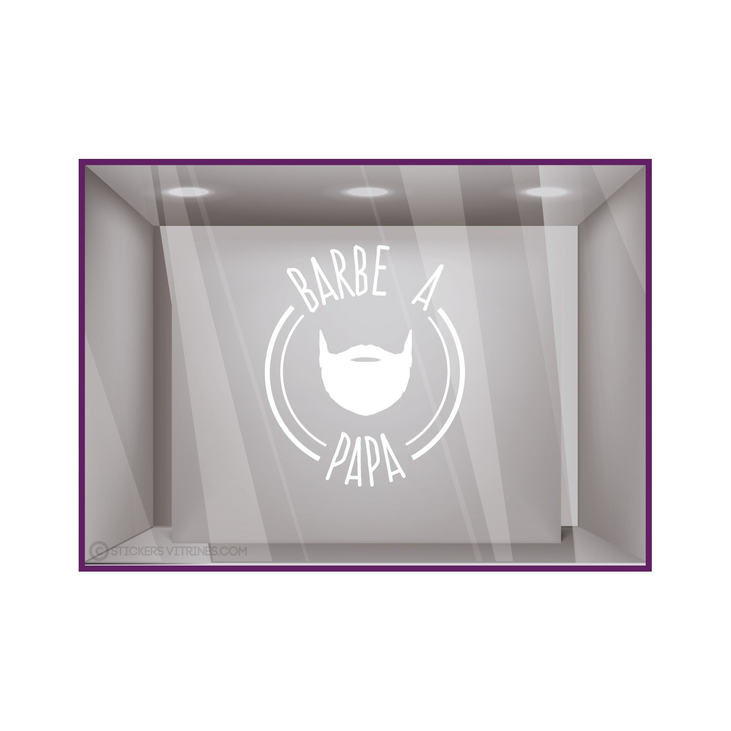 Adhésif Fête des Pères Barbe à Papa pour façades de boutiques
