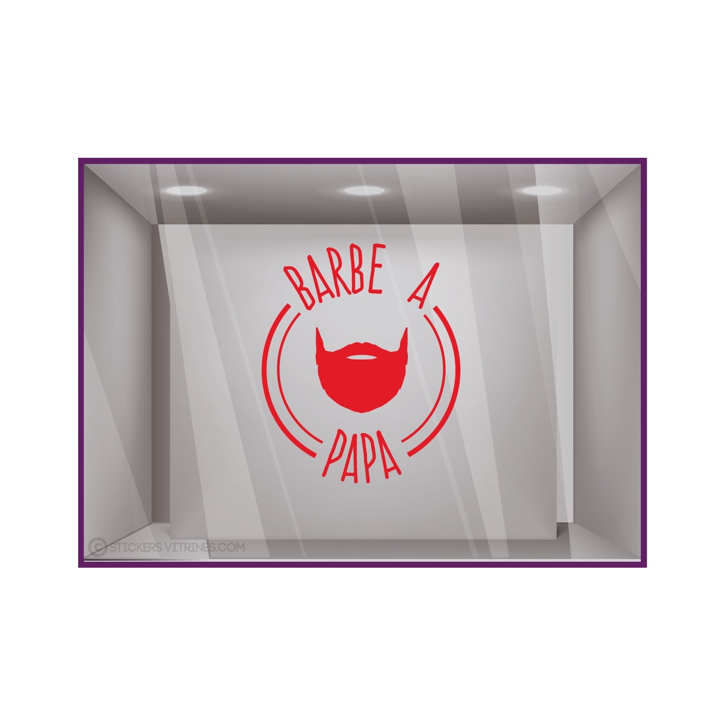 Adhésif Fête des Pères Barbe à Papa pour façades de boutiques