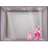 Stickers Bottes Fleuries fleuriste vitrophanie printemps commerce vitrine adhésif
