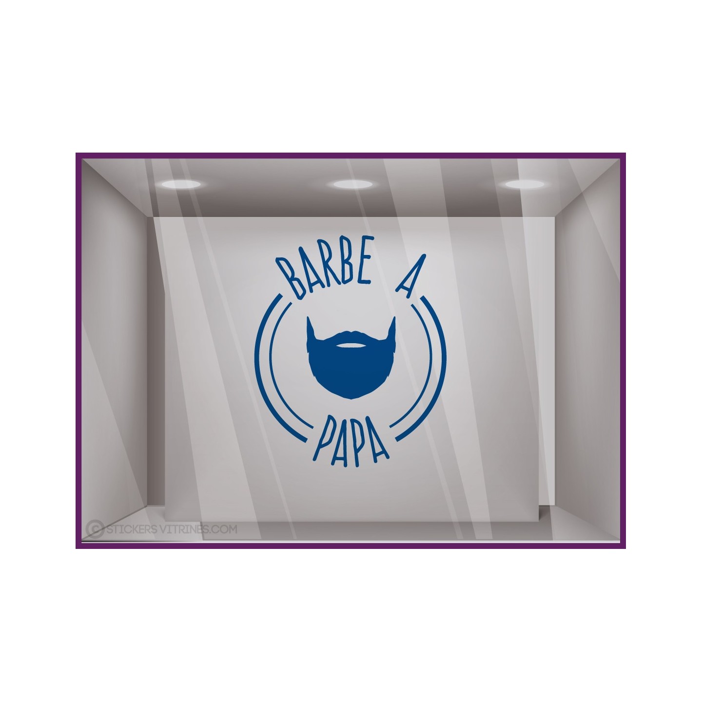 Adhésif Fête des Pères Barbe à Papa pour façades de boutiques