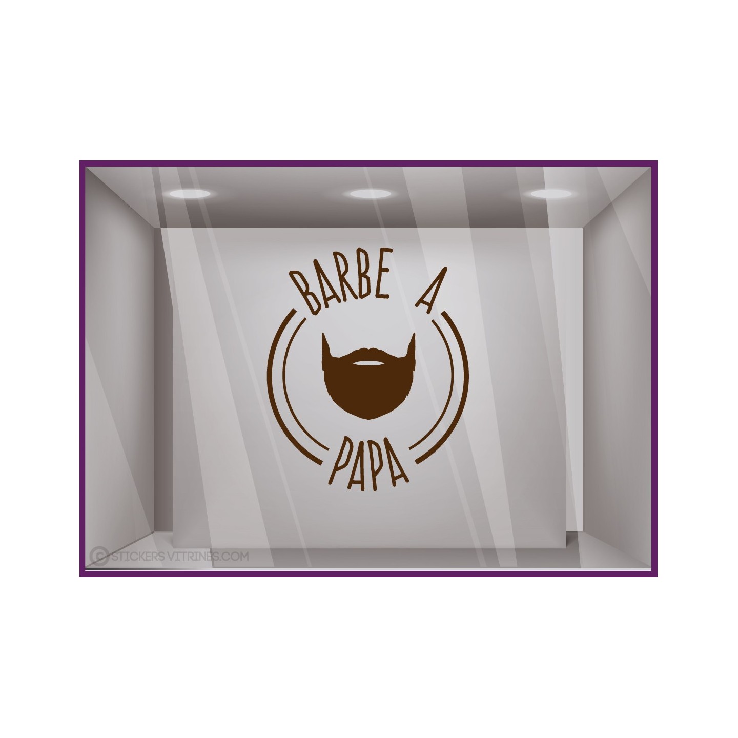 Adhésif Fête des Pères Barbe à Papa pour façades de boutiques