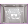 Sticker Fête des Pères Barbe à Papa pour façades de boutiques vitrine calicot vitrophanie adhésif