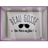 Sticker Fête des Pères Barbe à Papa pour façades de boutiques vitrine calicot vitrophanie adhésif