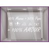 Sticker Fête des Pères 50% Maman + 50% Papa pour vitrines de magasins