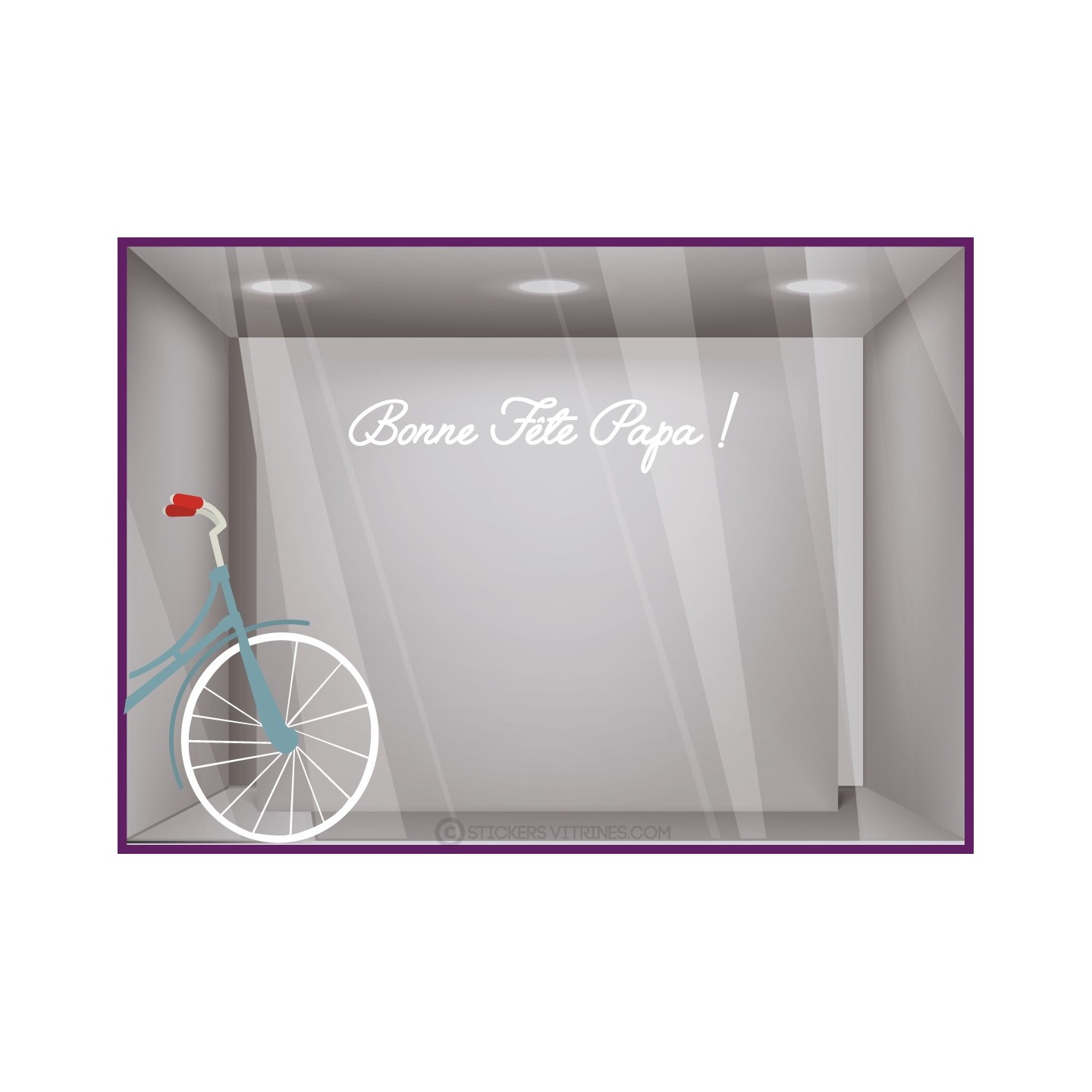 Autocollant pour devanture Kit Bicyclette Cabane de Plage 