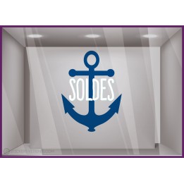 Sticker Soldes Ancre pour devanture de magasins 