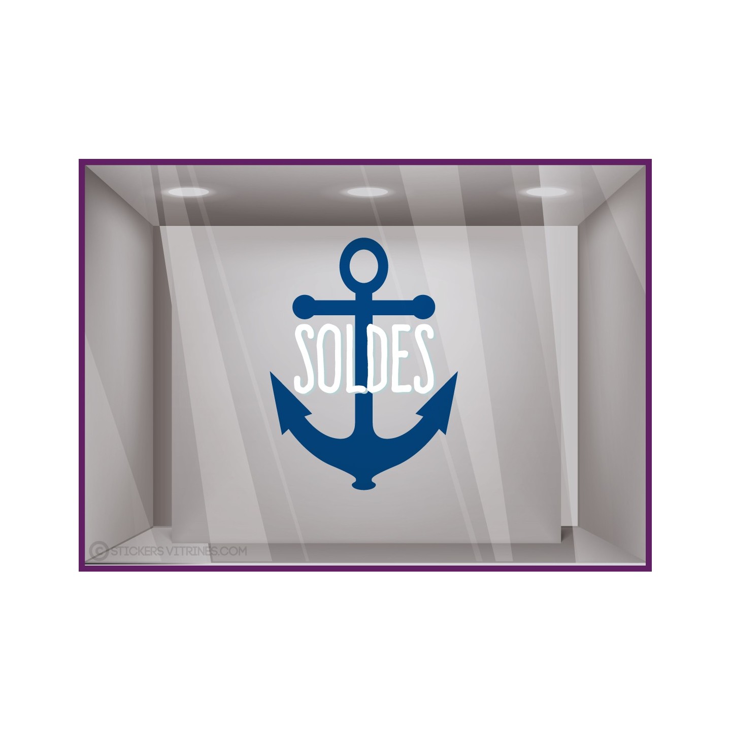 Sticker Soldes Ancre pour devanture de magasins 