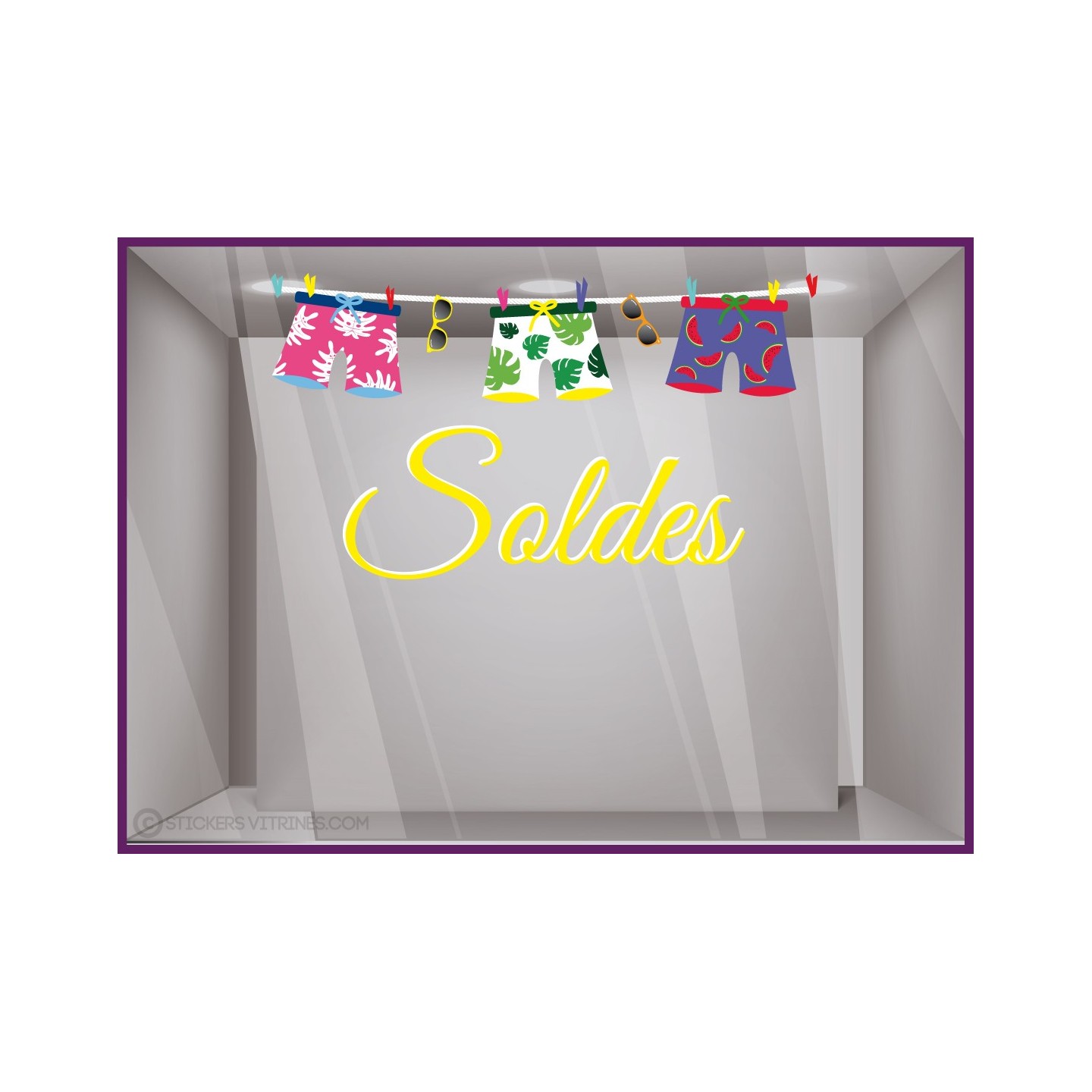 Kit de stickers Soldes Maillots Hommes pour vos façades de commerce