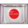 Sticker Rond Happy Soldes pour devantures de boutiques 