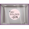 Sticker Rond Happy Soldes pour devantures de boutiques 