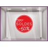 Sticker Rond Happy Soldes pour devantures de boutiques 