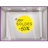 Sticker Rond Happy Soldes pour devantures de boutiques 