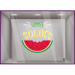 Adhésif Hello Summer Pastèque pour devantures de magasins
