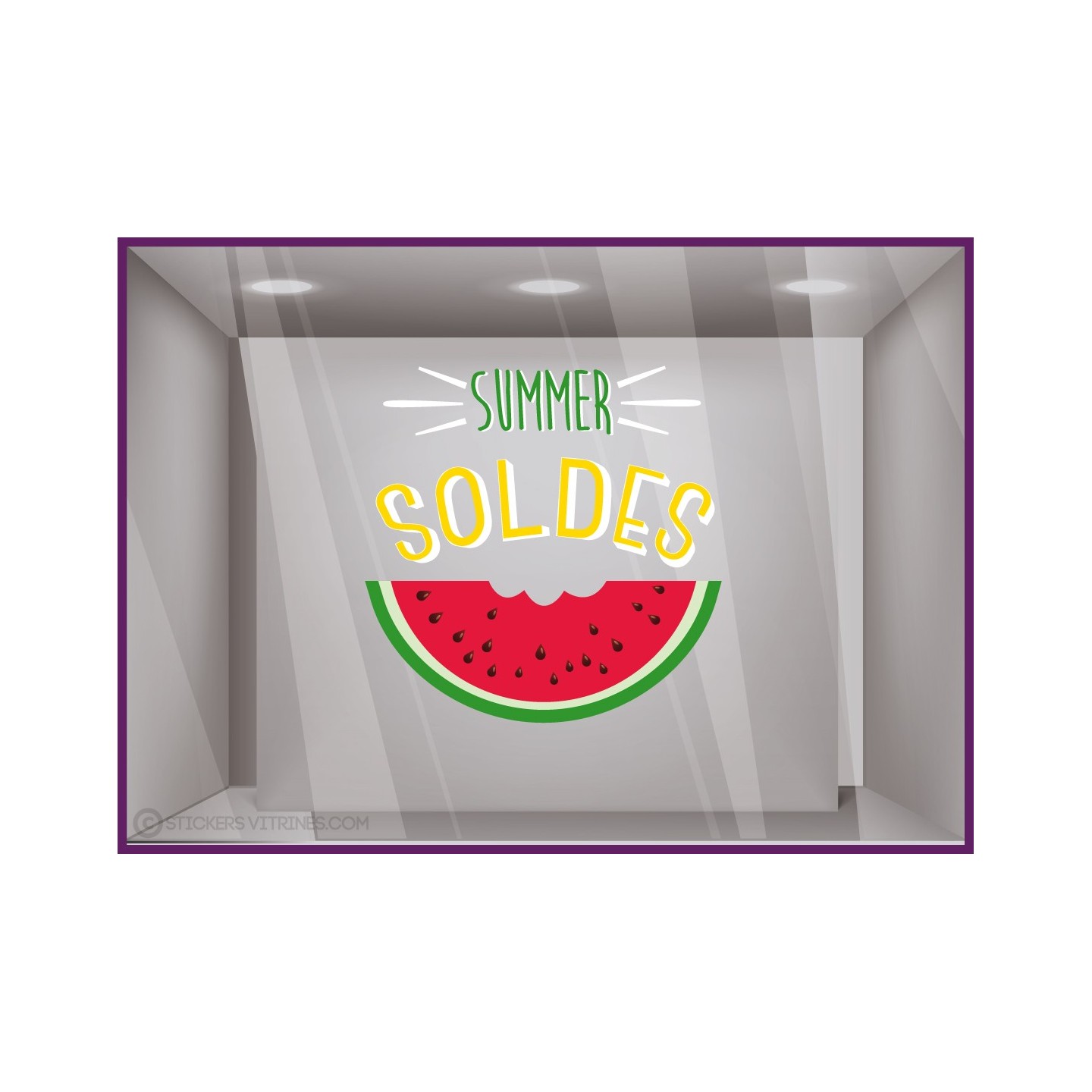 Adhésif Hello Summer Pastèque pour devantures de magasins