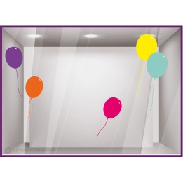 Kit de Stickers Ballons été vitrophanie commerce adhésif calicot vitrine autocollant 
