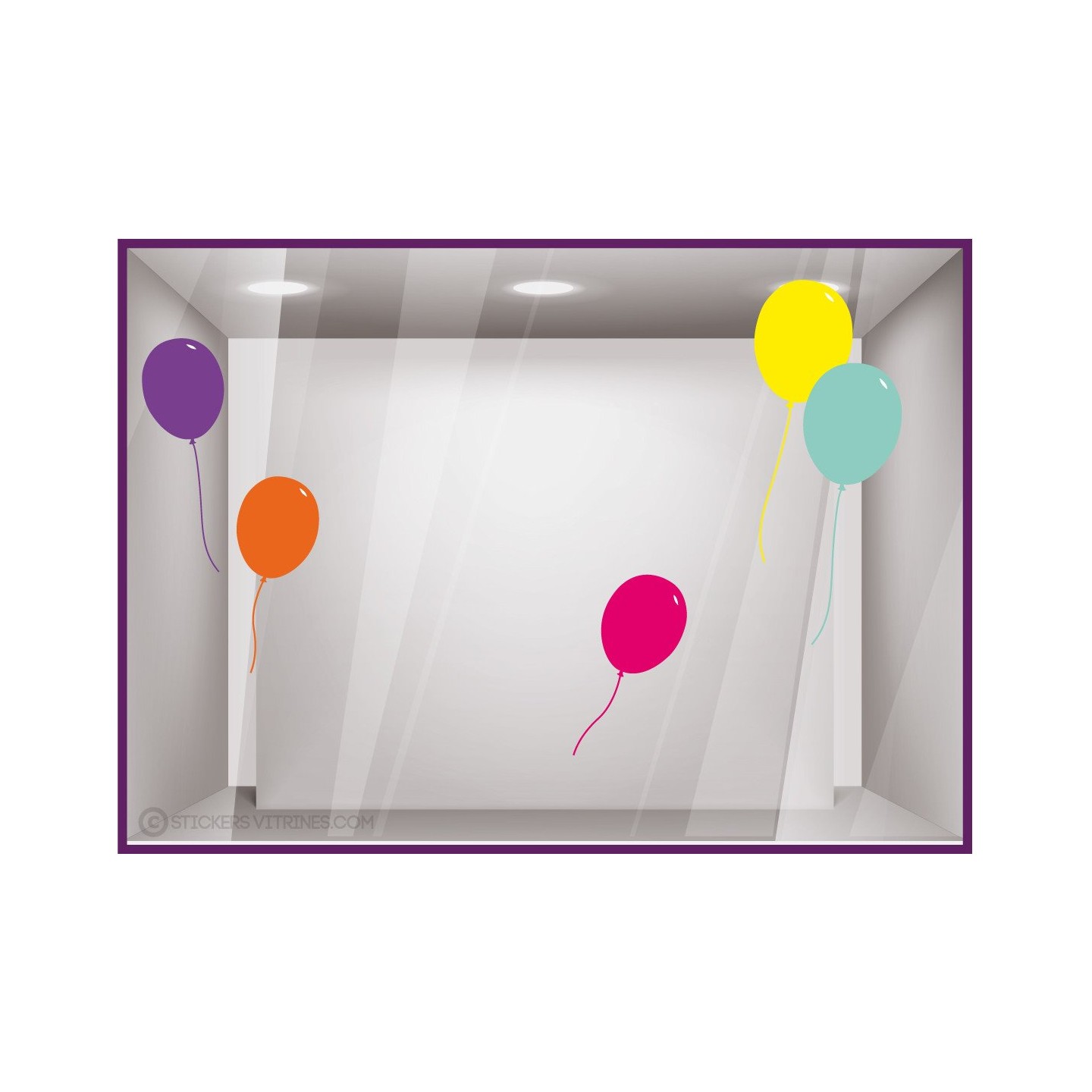 Kit de Stickers Ballons été vitrophanie commerce adhésif calicot vitrine autocollant 