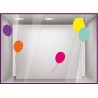 Kit de Stickers Ballons été vitrophanie commerce adhésif calicot vitrine autocollant 