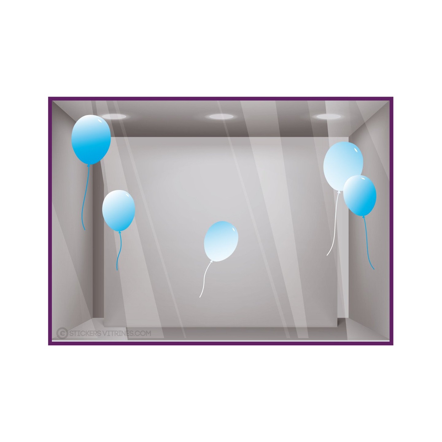 Kit de Stickers Ballons été vitrophanie commerce adhésif calicot vitrine autocollant 