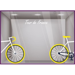 Adhésif autocollant vitrine Kit stickers Velo Tour de France événement sportif vitrine sport commerce lettrage