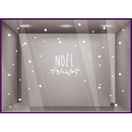 Vitrophanie Lettrage Noël Flocons Commerce Déco