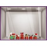Sticker Petit Train De Noël pour vitrines de magasin de jouets, boulangeries et agences