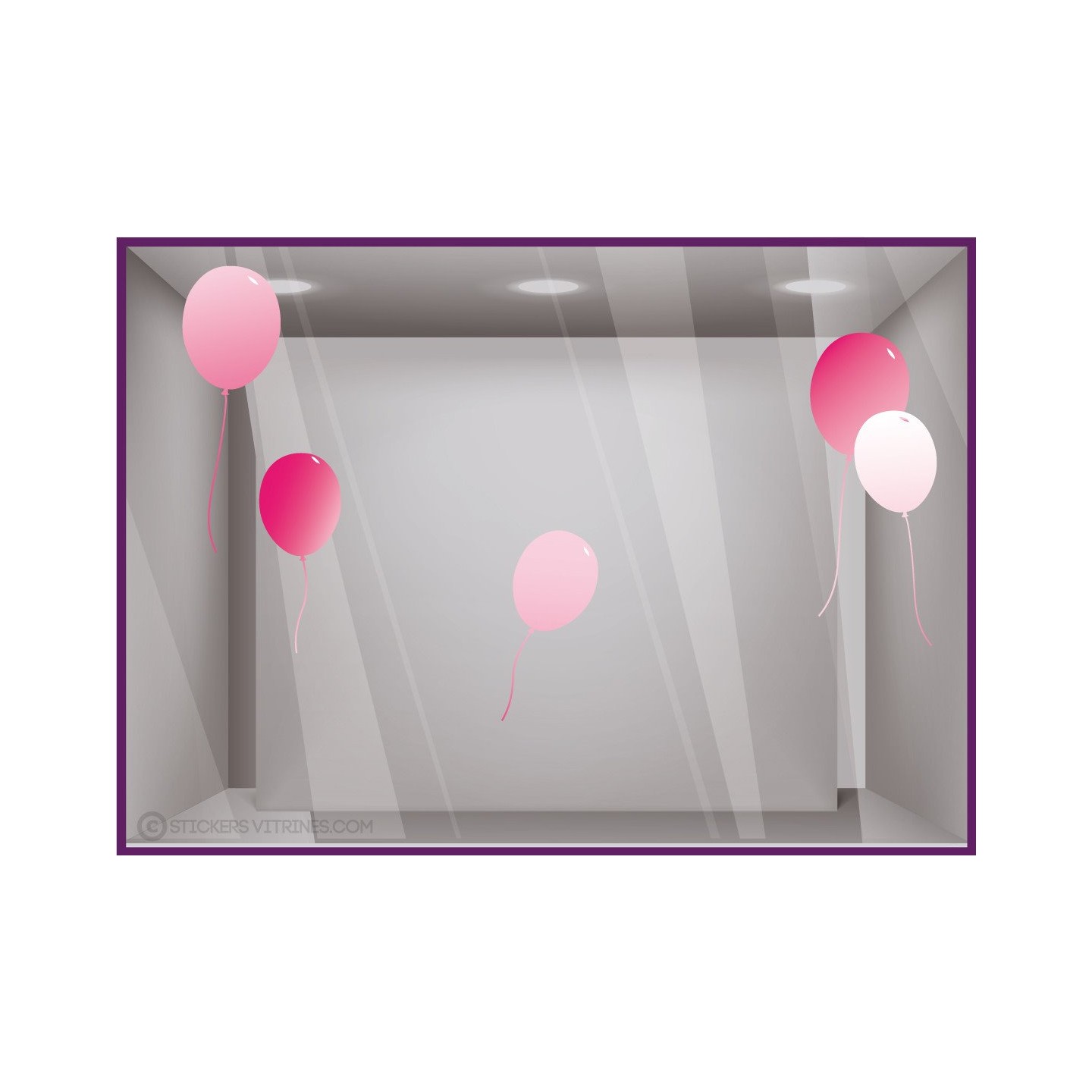 Kit de Stickers Ballons été vitrophanie commerce adhésif calicot vitrine autocollant 