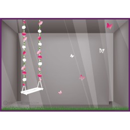 Kit de Stickers Balançoire Fleurs printemps fleuriste commerce calicot vitrines magasin stickers