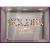 Sticker Soldes Panthere Decoration vitrine boutique mode sauvage vitrophanie leopard zebre pourcentage promotion calicot vitre