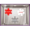 Kit de vitrophanies 3 stickers flocons soldes pour deco vitres magasin calicot autocollant géant mode destockage devanture 