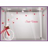 Vitrophanie Kit de Stickers Velo Saint Valentin Fleuriste bijouterie coeur autocollant magasin adhésif