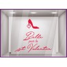 Sticker Escarpin Belle pour la St Valentin Chaussure Maroquinerie Autocollant Adhésif Coeur
