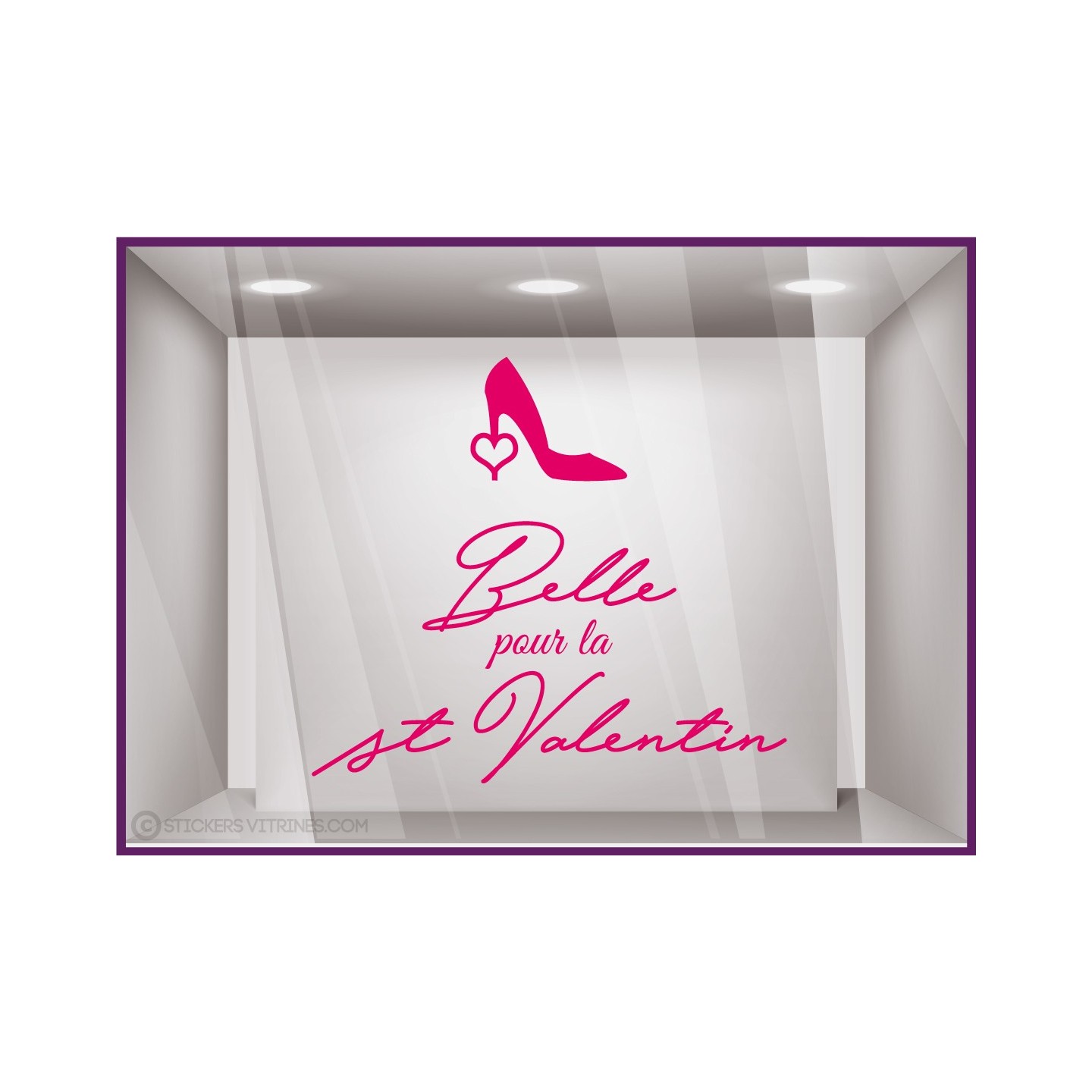 Sticker Escarpin Belle pour la St Valentin Chaussure Maroquinerie Autocollant Adhésif Coeur