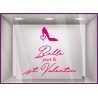 Sticker Escarpin Belle pour la St Valentin Chaussure Maroquinerie Autocollant Adhésif Coeur