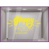 Sticker Happy Hour à personnaliser Autocollant Vitrine Horaires Adhésif  RESTAURANT BAR