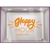 Sticker Happy Hour à personnaliser Autocollant Vitrine Horaires Adhésif  RESTAURANT BAR