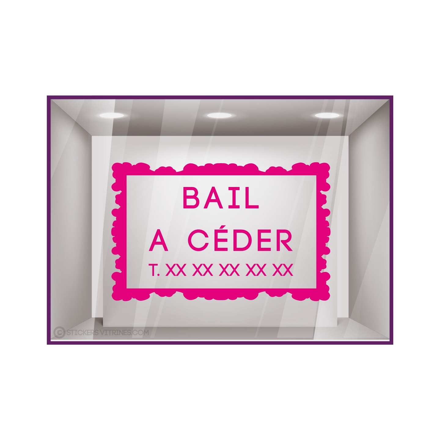 Sticker Bail à Céder à personnaliser Autocollant Adhésif Magasin Vitrine Signalétique Horaires