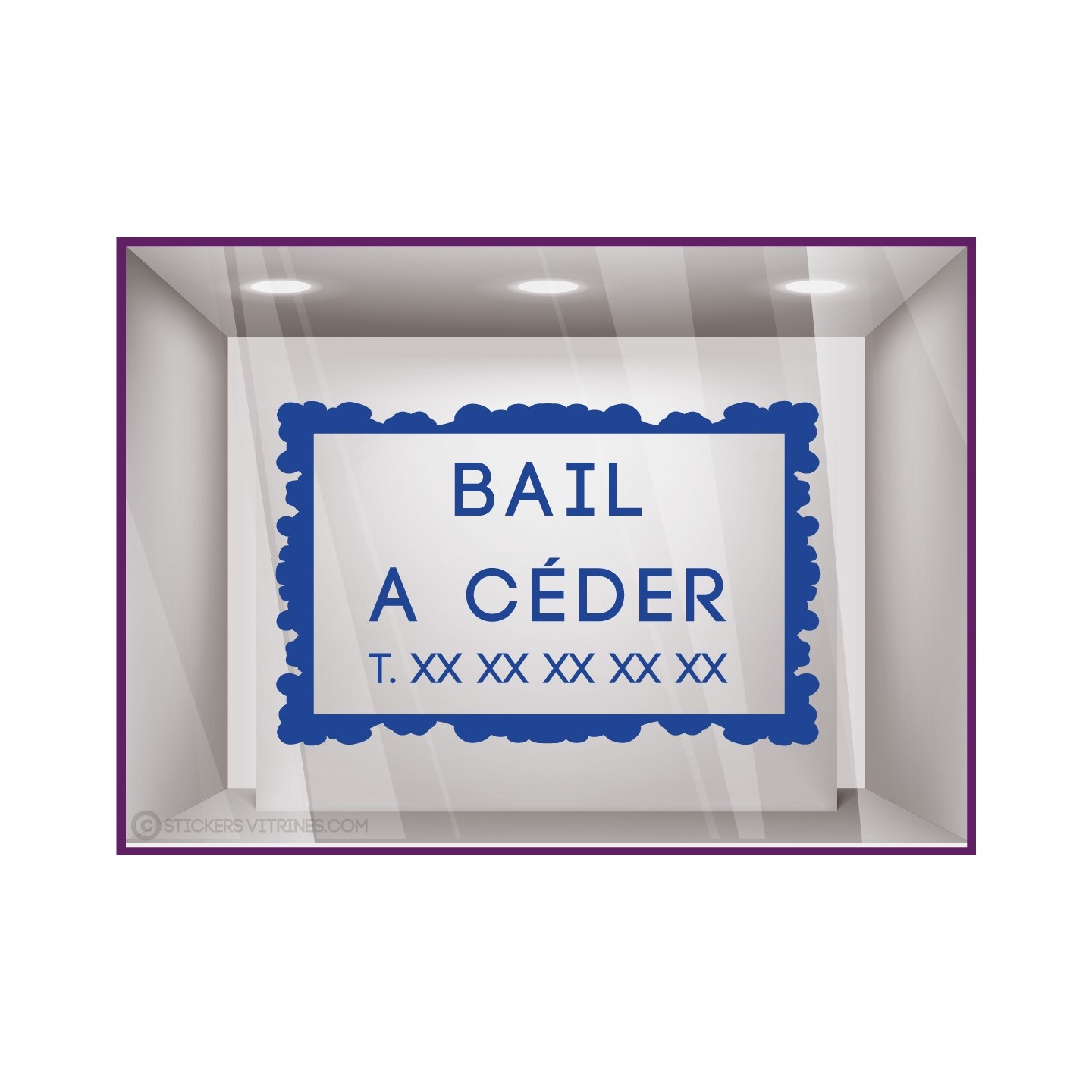 Sticker Bail à Céder à personnaliser Autocollant Adhésif Magasin Vitrine Signalétique Horaires