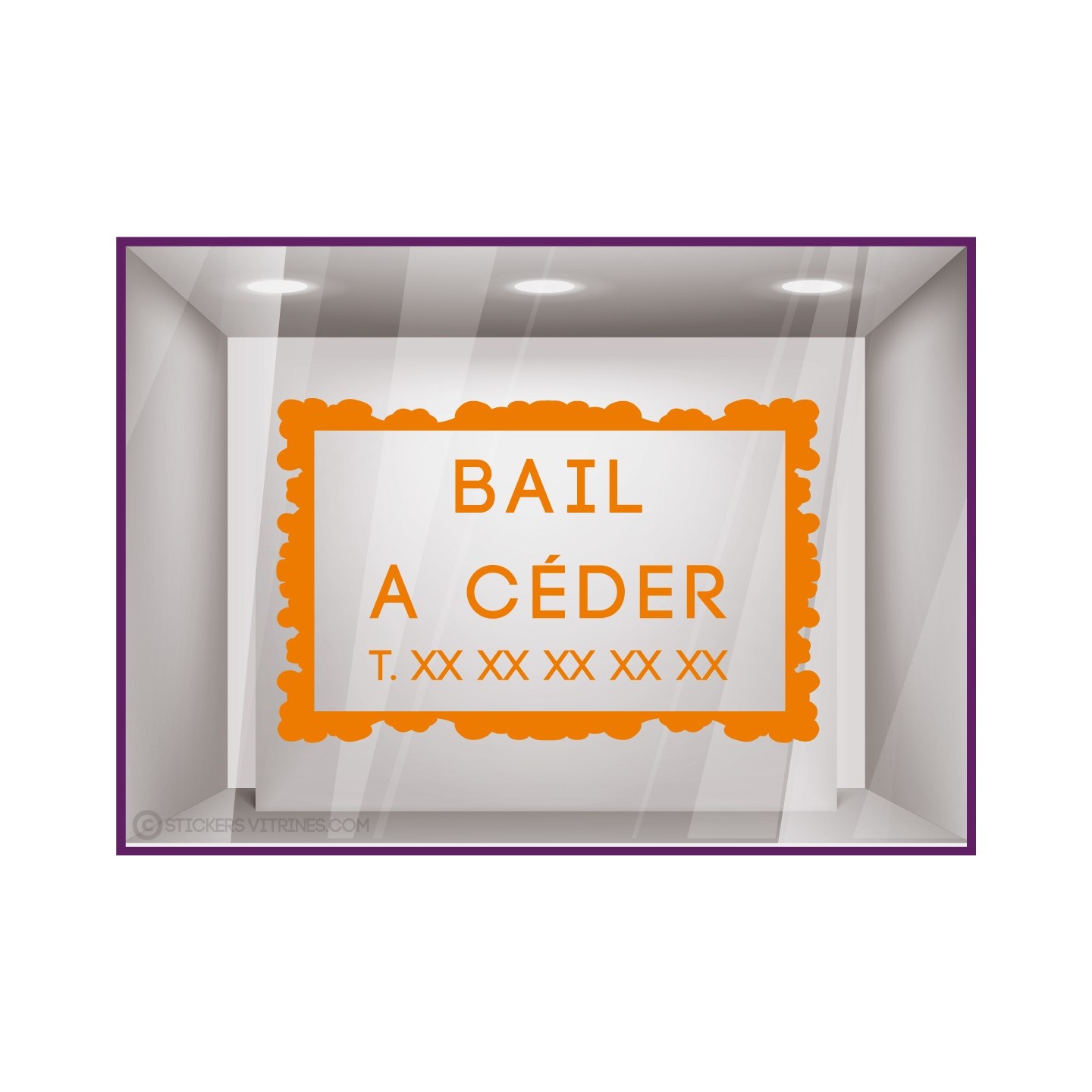 Sticker Bail à Céder à personnaliser Autocollant Adhésif Magasin Vitrine Signalétique Horaires