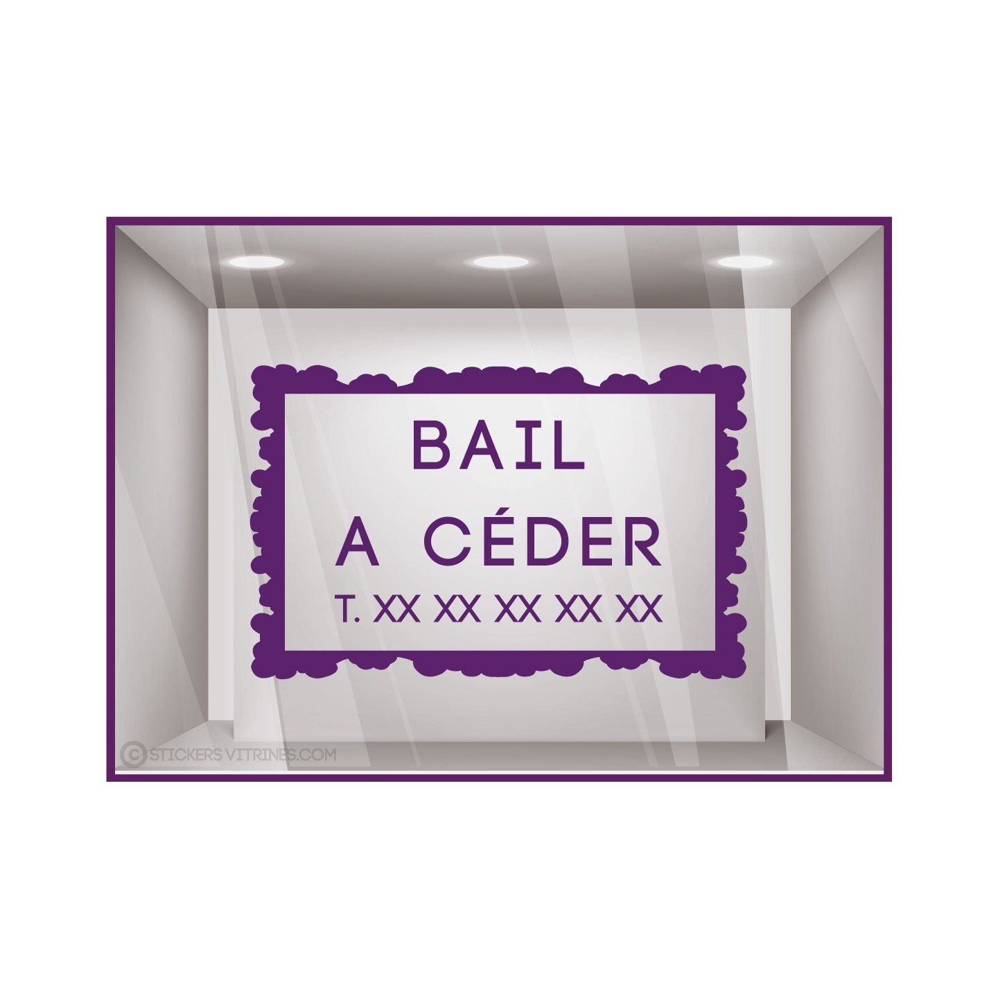 Sticker Bail à Céder à personnaliser Autocollant Adhésif Magasin Vitrine Signalétique Horaires